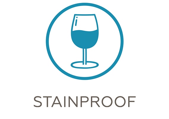 Stain resistant tile icon depicting illustration of a full glass of wine.