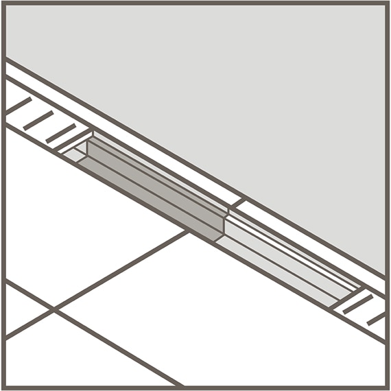 Line art depicting step trim tile