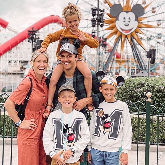 Instagram influencers Ashely and Dino Petrone, of Arrows and Bow, with their children.